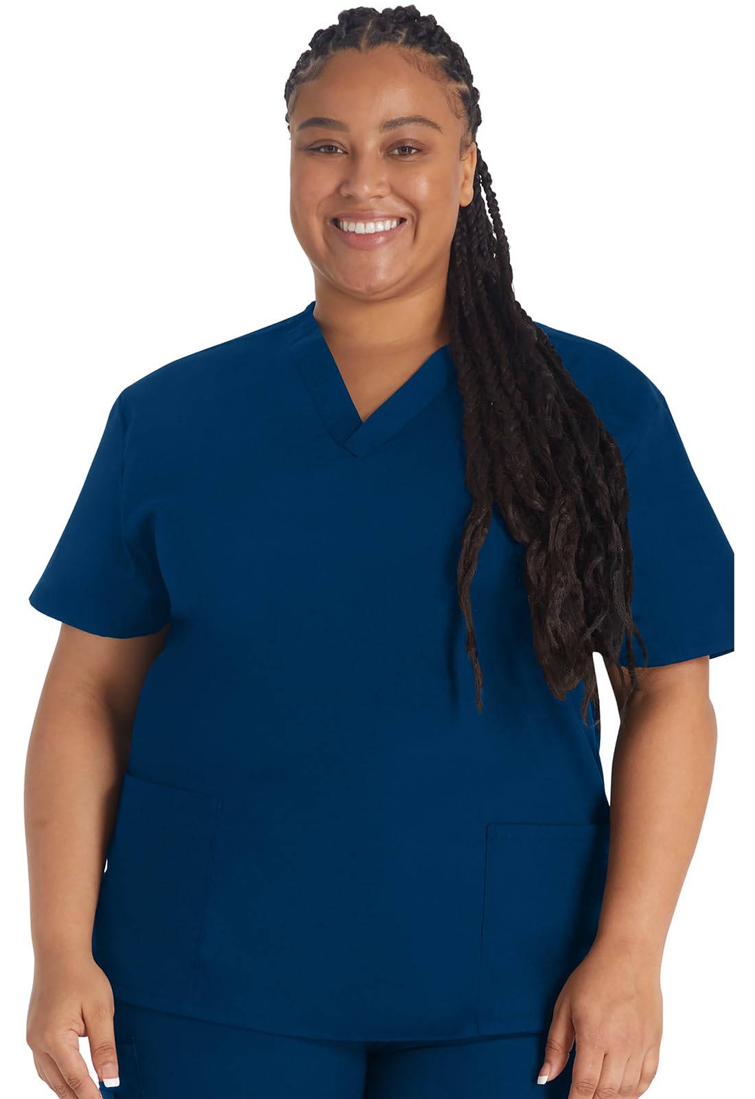 Dickies Women's EDS Signature Scrubs 86706 Missy Fit V-Neck Top, Navy, X-Large