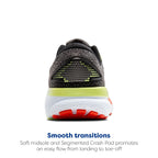 Brooks Mens Ghost 16 Neutral Running Shoe - Black/Mandarin Red/Green - 12.5 Medium