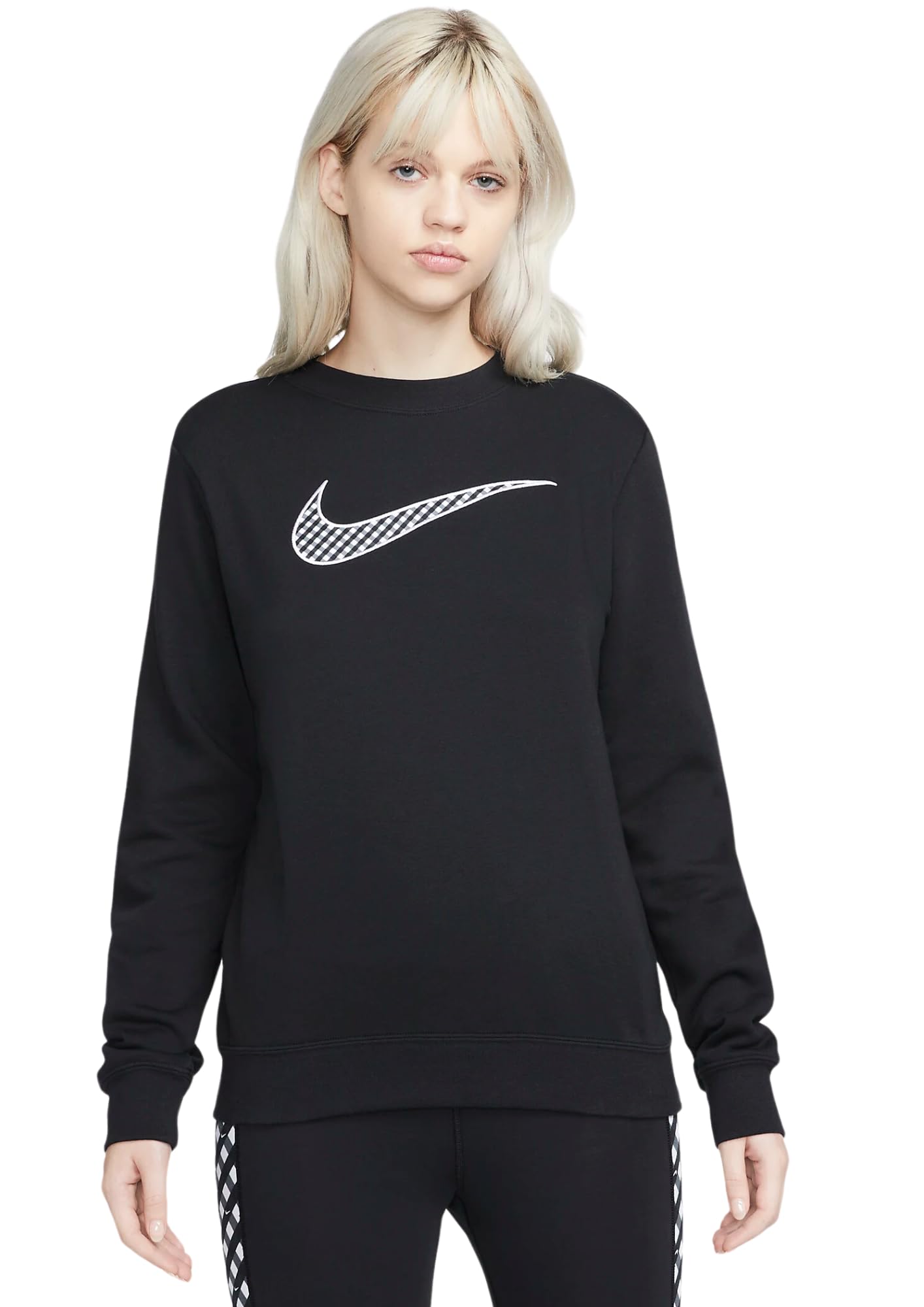 Nike Nsw Gingham Flc Crew Women Novelty T-Shirts