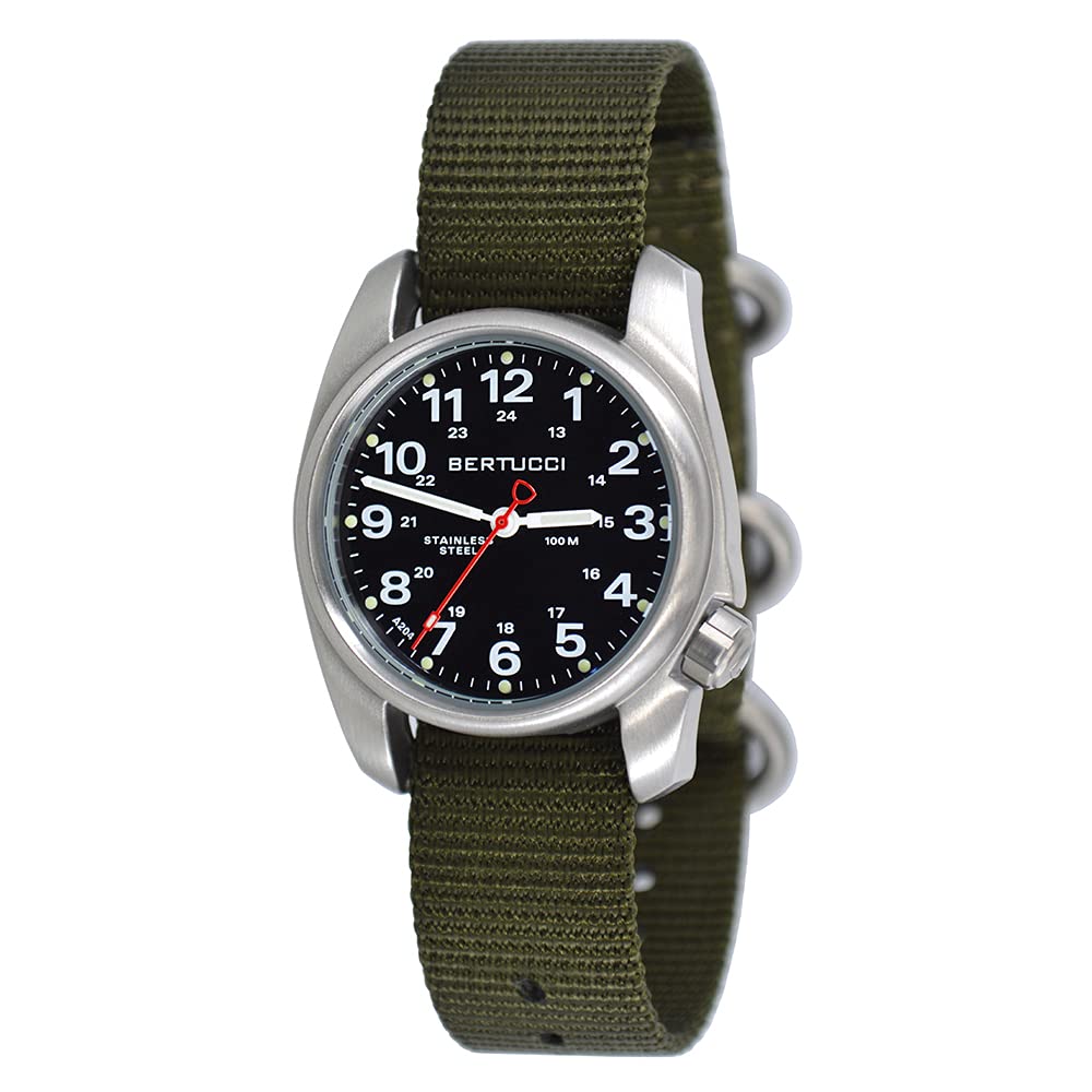 Bertucci A-1S Field Watch 10112 - Black Dial - Olive Band