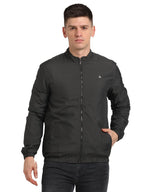 Turtle Men Cotton Stretch Solid Regular Fit Full Sleeve Dark Grey Windcheater Jacket