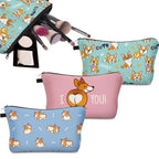 Deanfun Makeup Bag, 3pcs/set Super Funny 3D Printing Women Cosmetic Bag Multifunction Pencil Holder