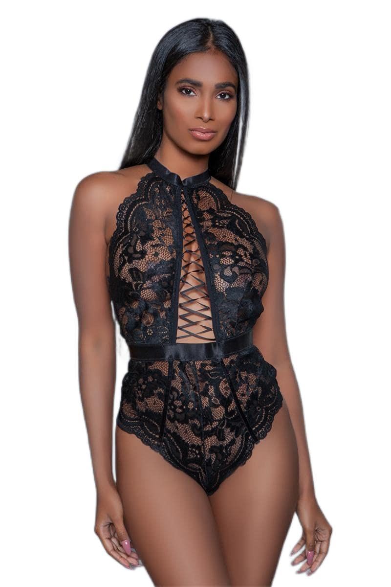 Margot High Neck Teddy Black Small