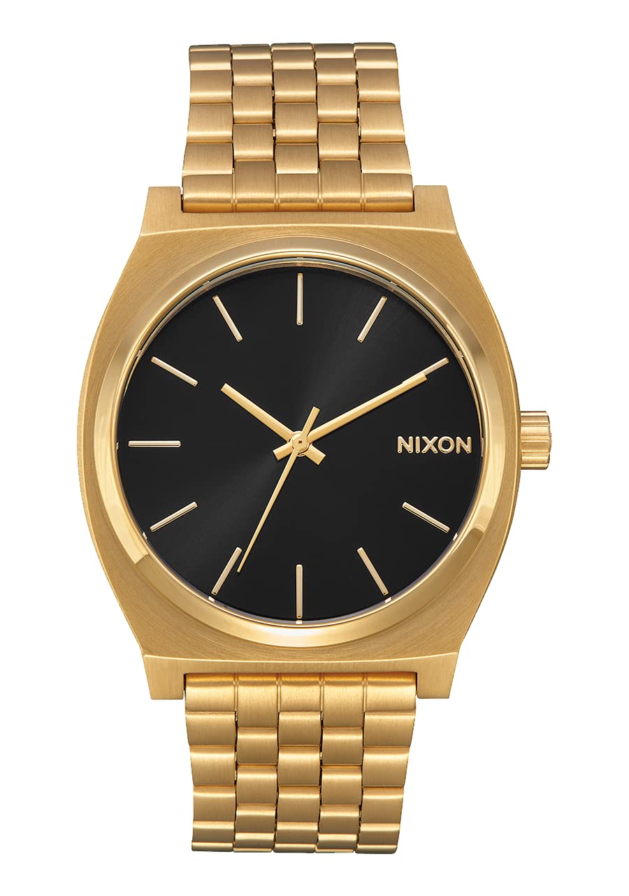 Nixon Time Teller All Gold/Black Sunray Womens Watch (37mm. Gold/Black Sunray Face & Gold Metal Band)