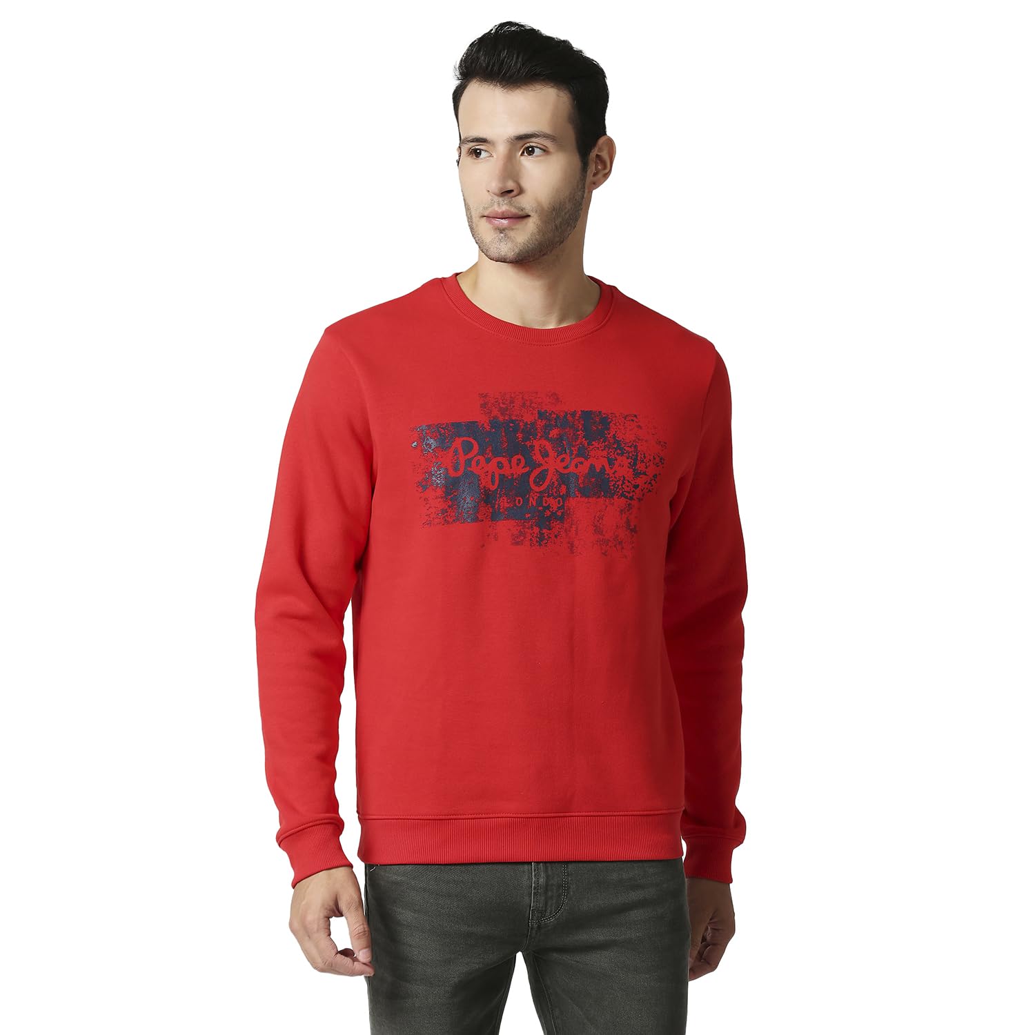 Pepe Jeans MenS Regular Fit Crew Neck Sweatshirt Red