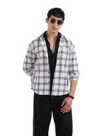 The Indian Garage Co Mens Relaxed Fit Checkered Cutaway Collar Long Sleeves Sweater