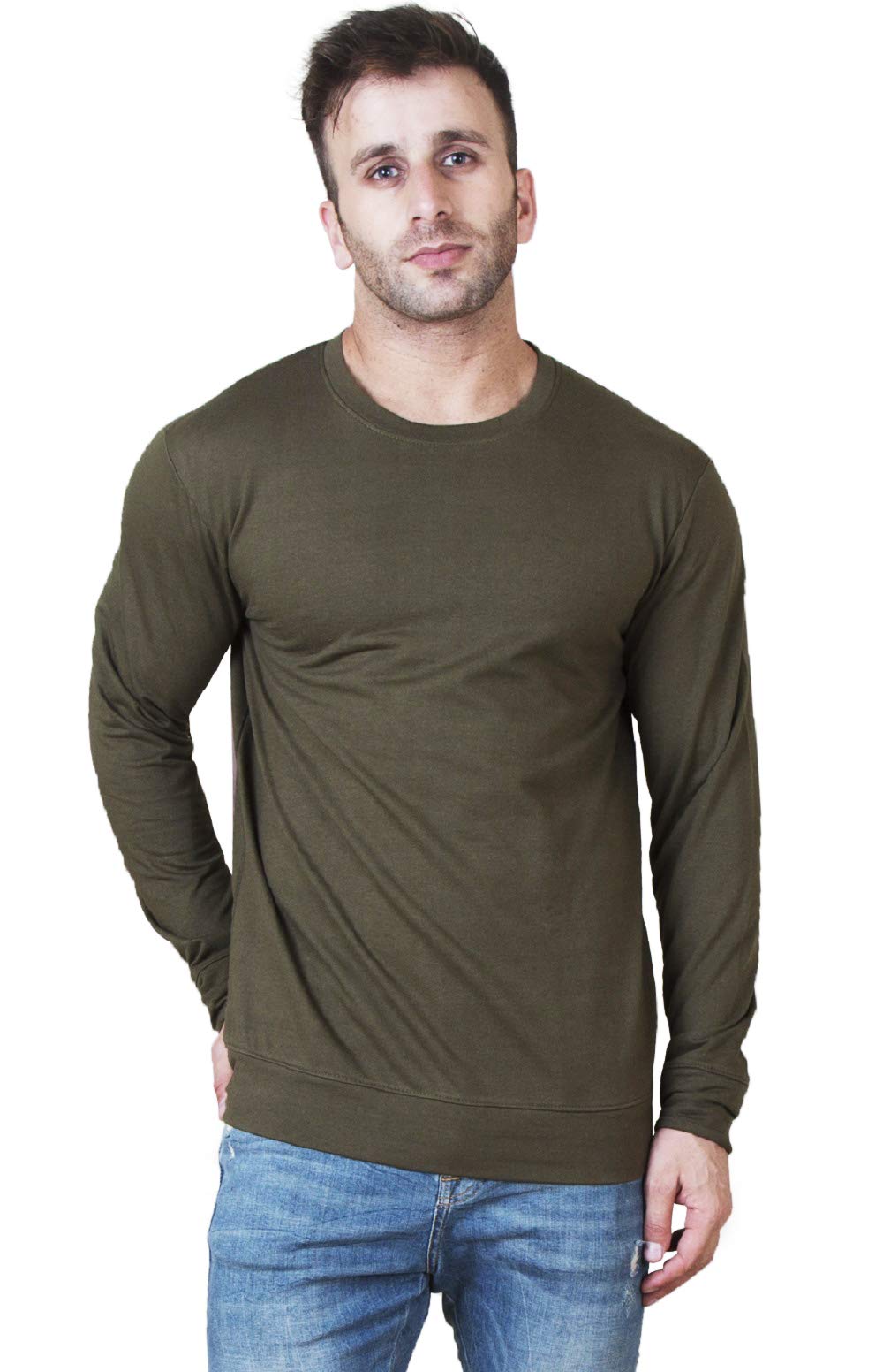 Veirdo Men's Cotton Round Neck Sweatshirt for Casual Wear