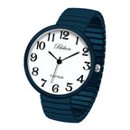Blekon Collections New Super Large Face Stretch Band Japanese Movement PC21J Fashion Watch (Teal)