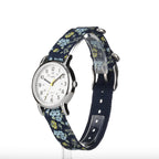 Timex Women's T2P370 Weekender 31mm Blue Floral Nylon Slip-Thru Strap Watch