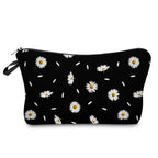 Deanfun Cosmetic Bag for Women, Durable Polyester Makeup Bag Organizer Travel Waterproof Roomy Accessories Daisy Purse Bag Gifts