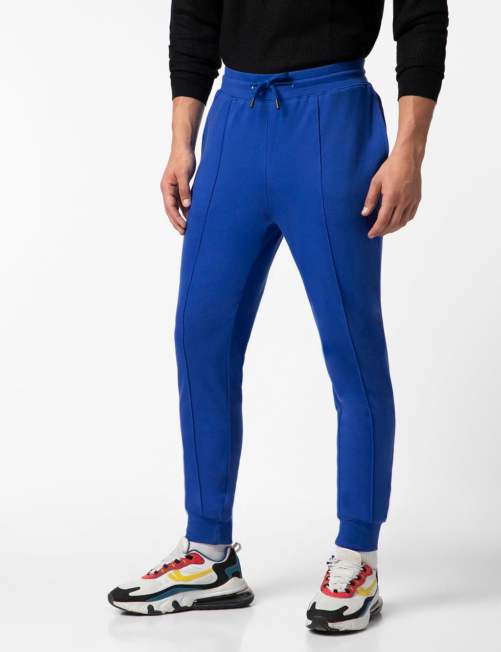 FYLTR Mens Casual Joggers with Pintuck Design - Elasticated Waist with Drawstring | Welt Back Pocket | Solid Color