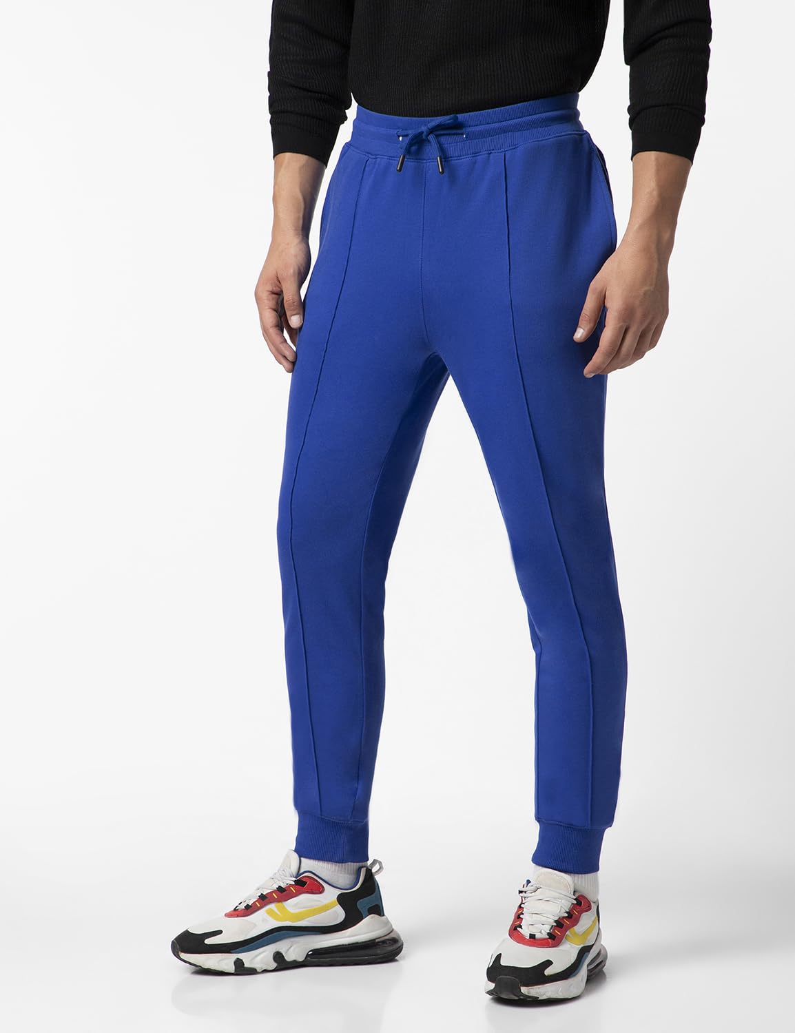FYLTR Mens Casual Joggers with Pintuck Design - Elasticated Waist with Drawstring | Welt Back Pocket | Solid Color