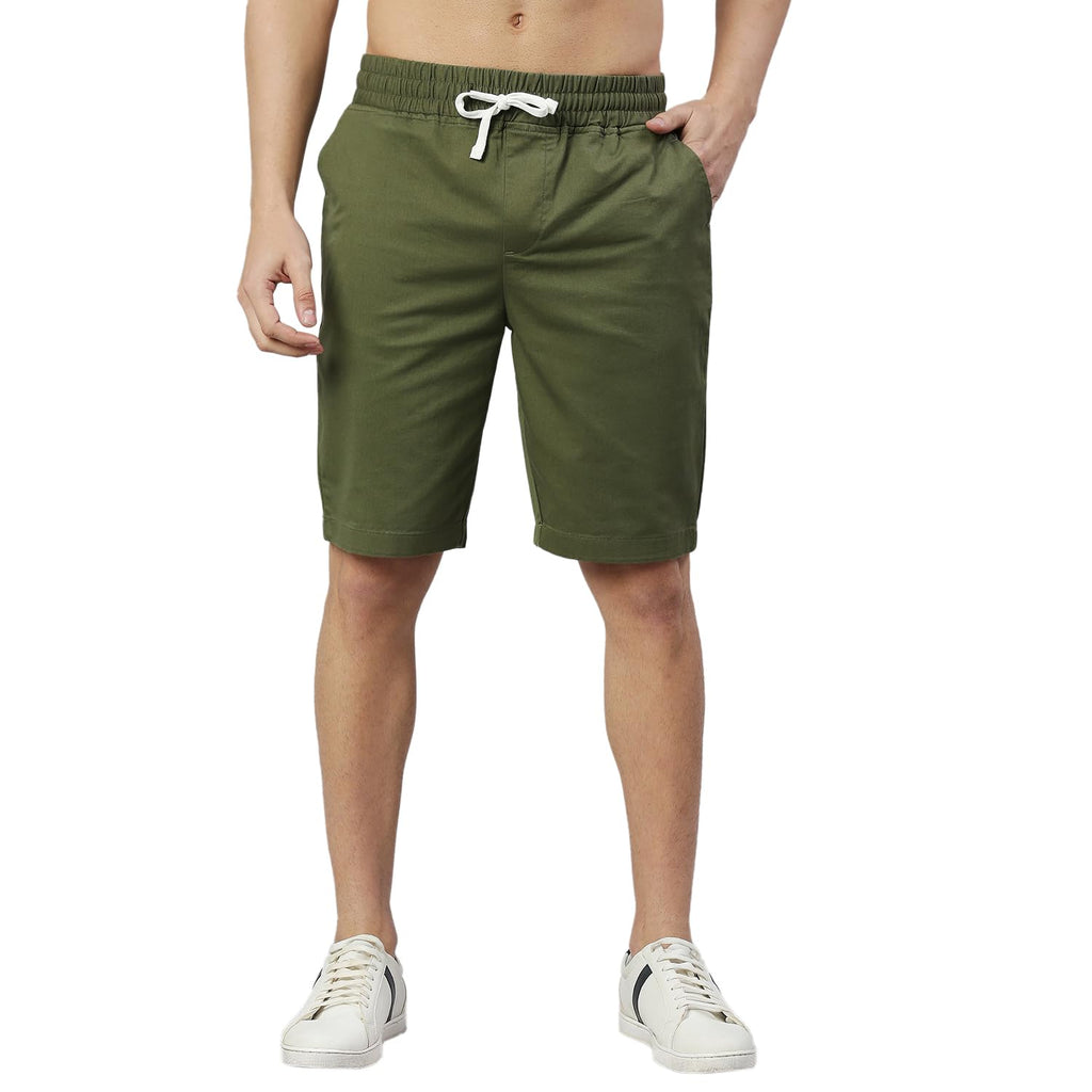Thomas Scott Mens Solid Slim Fit Shorts Green