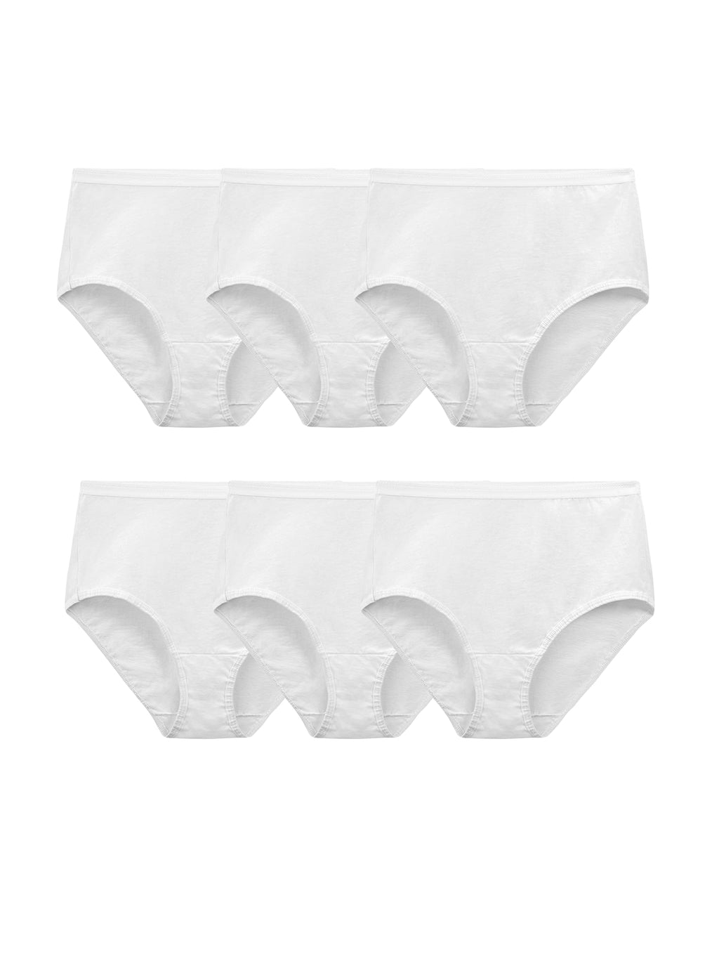 Fruit of the Loom Women's Eversoft Underwear, Tag Free & Breathable, Available in Plus Size, Brief-Cotton-6 Pack-White, 8