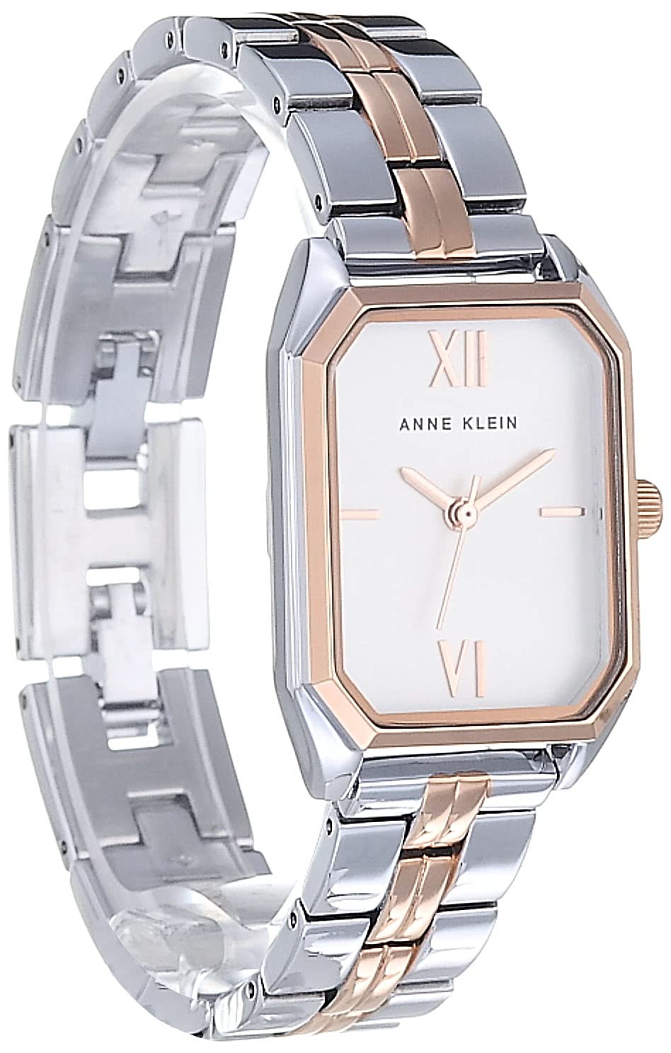 Anne Klein Women Japanese Quartz Dress Watch with Metal Strap, Silver, 14 (Model: AK/3775SVRT)