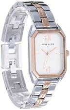 Anne Klein Women Japanese Quartz Dress Watch with Metal Strap, Silver, 14 (Model: AK/3775SVRT)