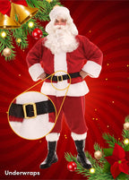 Underwraps Men's Plush Santa, Red/White/Black, One Size