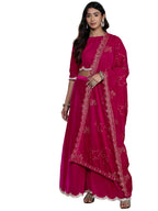 Libas Womens Solid Velvet Co-Ord Set For Women Pink