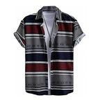 Rebelify MenS Lycra Bland Shirt With Half Sleeves Button Down Closure Round Collar Neck Printed Pattern Relaxed Fit And Standar
