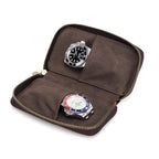 Watch Bracelet Storage Bag Case Leather 2 Pieces, Hiram Portable Travel Watch Genuine Leather Pouch, Watch Bag Leather for Coupl