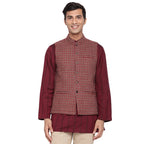 Fabindia Mens Brown Wool Woven Nehru Jacket (102719801