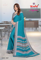 Vimla WomenS Mysore Crepe Silk Uniform Saree With Printed 6 Yard Length And Unstitched Blouse Piece Office Wear Saree