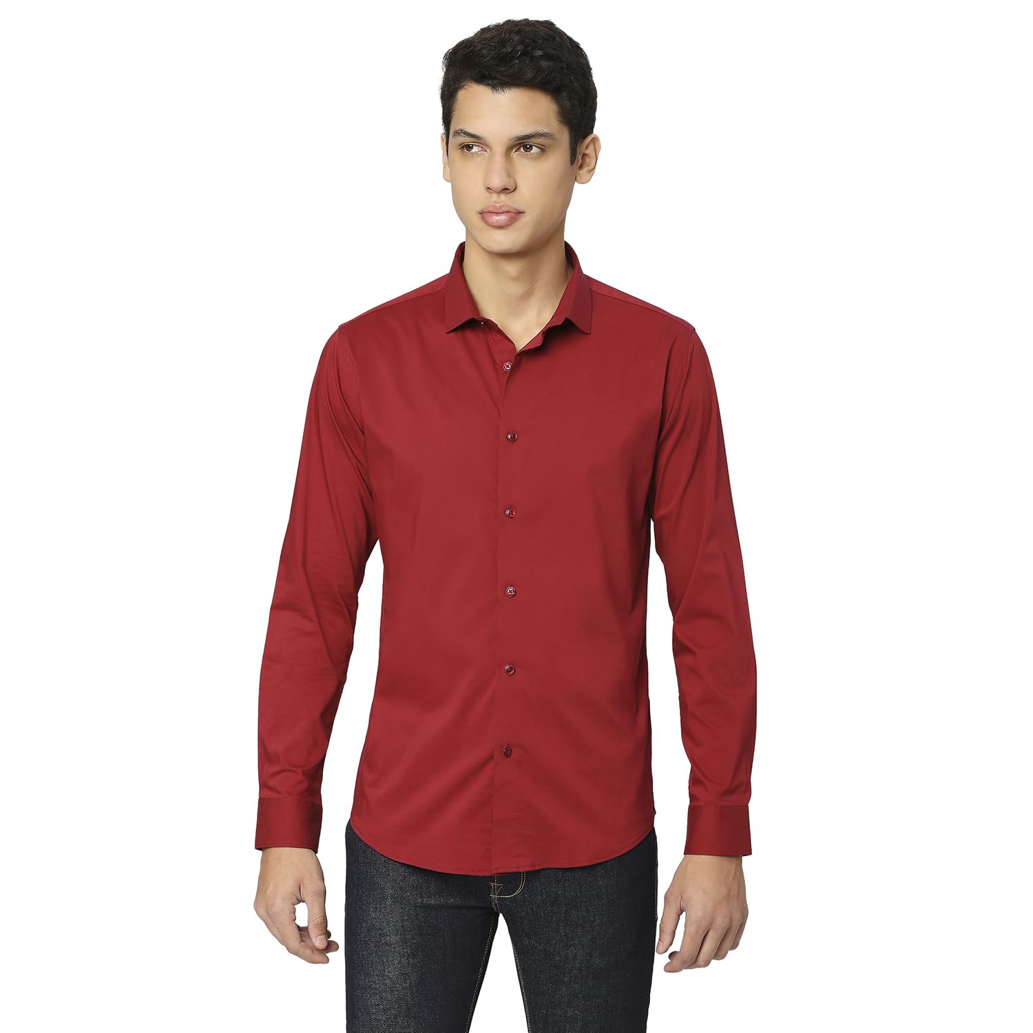 Pepe Jeans MenS Regular Fit Shirt (Pm308174299S_Burgundy