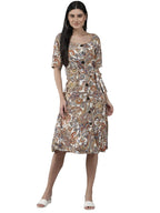 Aarika Womens Georgette A-Line Knee-Length Dress (SP-DR-AW-526_Multi Multicolour