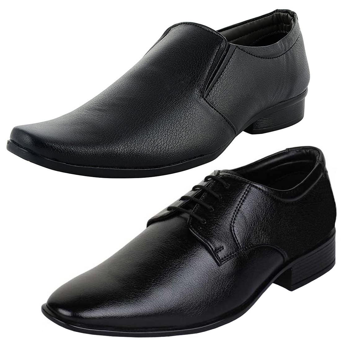 Latest Trendy Formal Shoes/Party Shoes/ 2 Shoes Combo with Free Belt for Men and Boys (BAZAAR7935_VTR301Blk) Multicolor 10