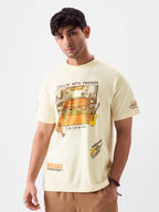 The Souled Store Official F.R.I.E.N.D.S: Chillin Men and Boys Regular Fit Half Sleeve Graphic Printed Cotton Yellow Color T-Shi