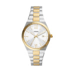 Fossil Women's Scarlette Quartz Stainless Steel Three-Hand Watch, Color: Silver/Gold (Model: ES5259)