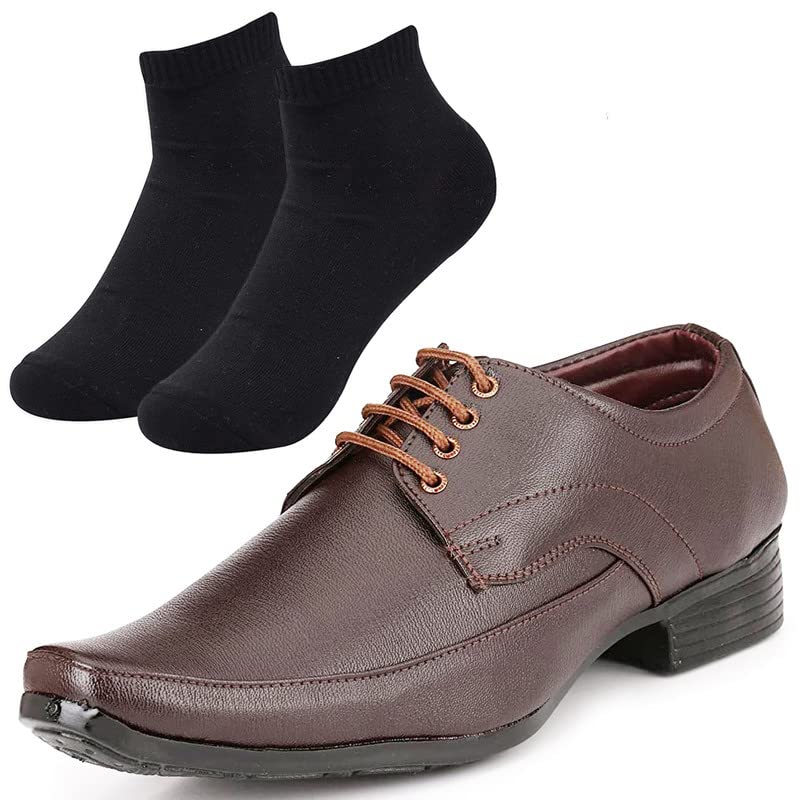 Vitoria Fashionable l Men Black Blue Formal Shoes with Black Socks/8 8