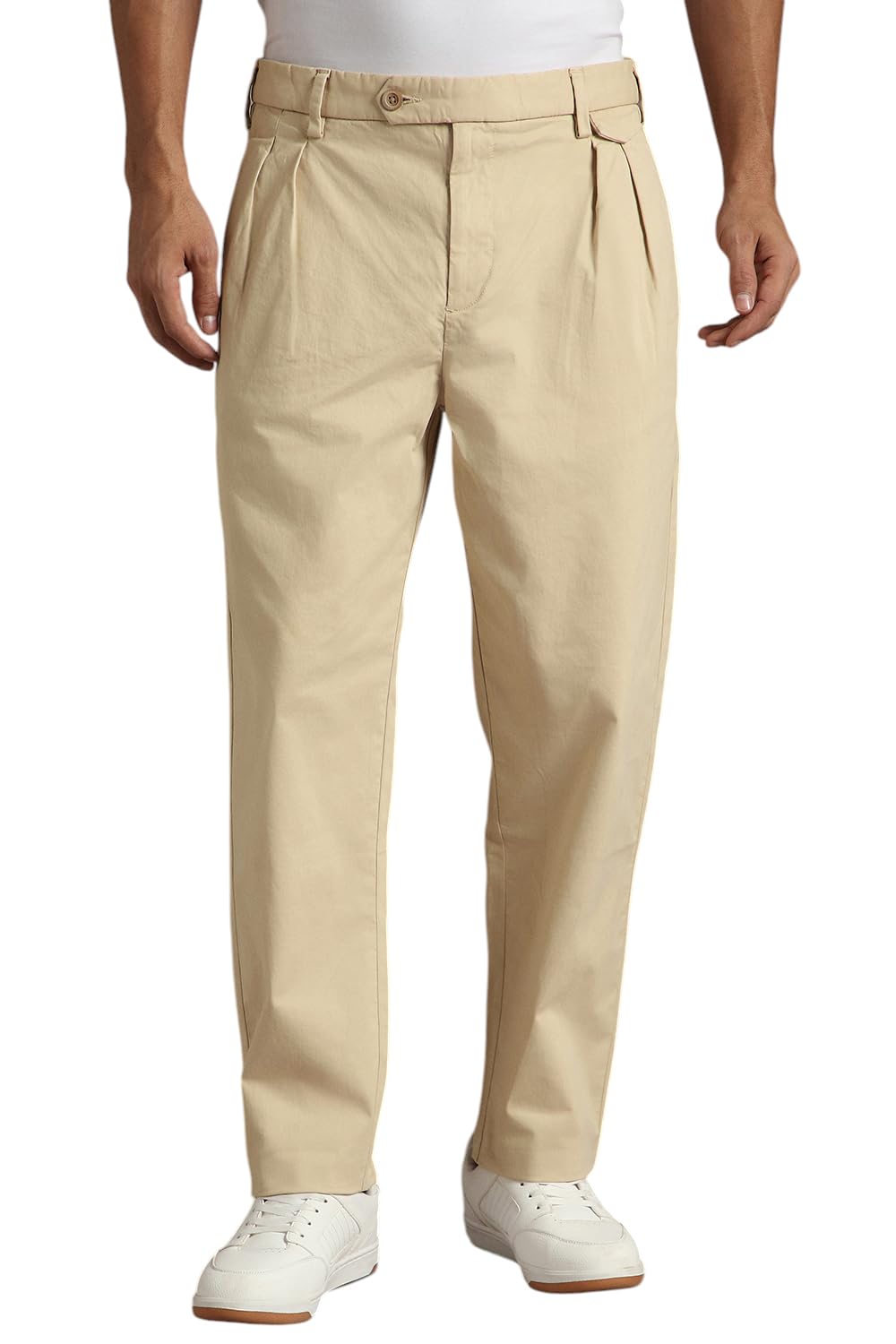 Louis Philippe MenS Mid Rise Regular Casual Pants (Lrtpnbgb394446_Beige, 30