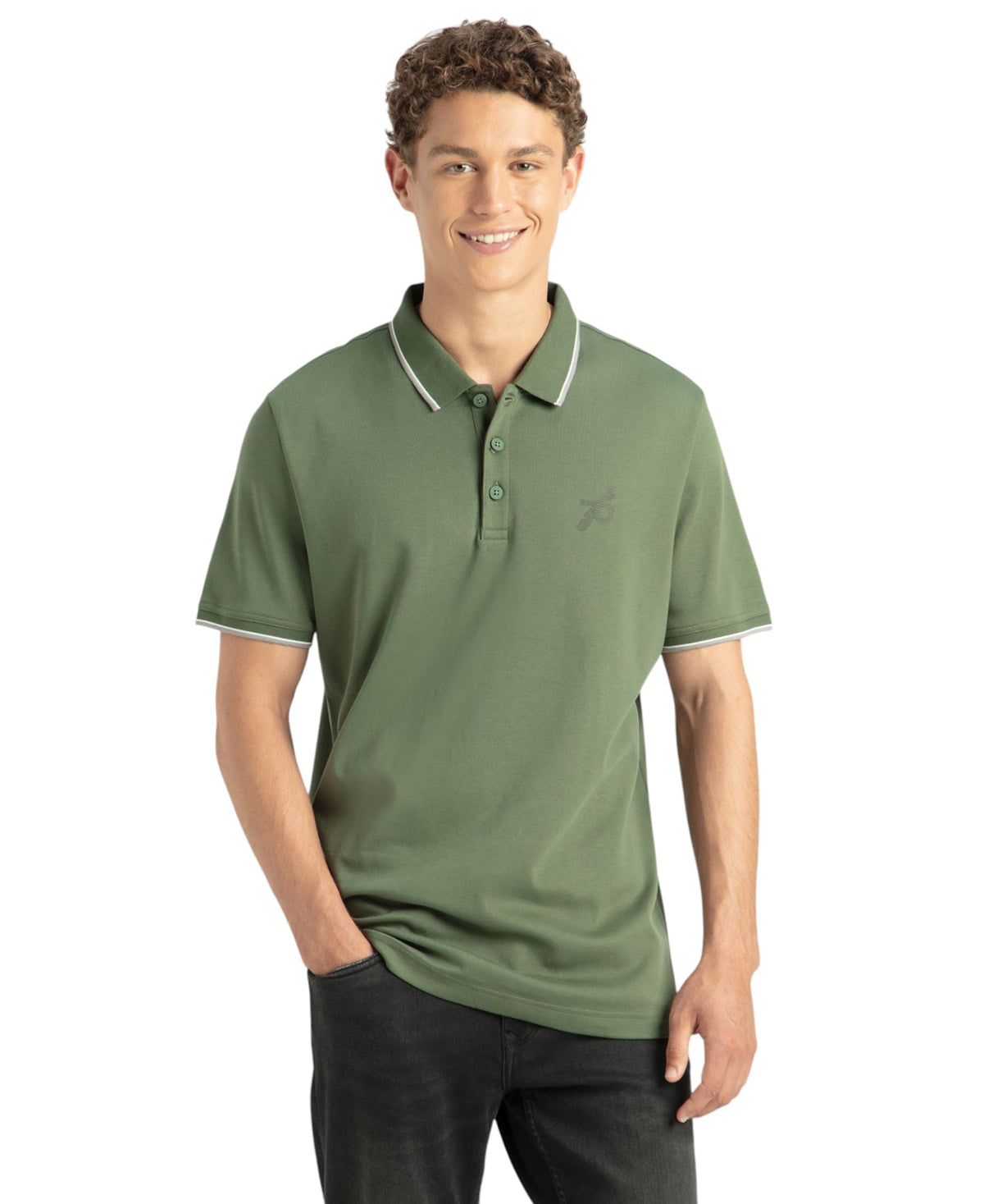 Jockey 3911 MenS Super Combed Cotton Rich Solid Half Sleeve Polo TShirt_Iceberg Green_L