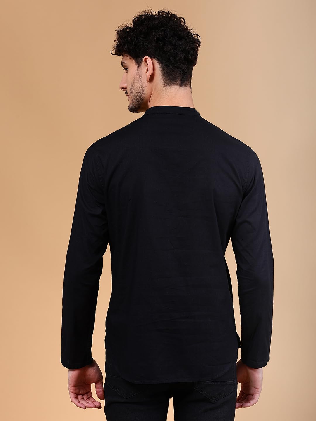 The Indian Garage Co Men'S Cotton Slim Kurta (0121-Sk24L29-04_Black