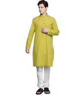Manyavar MenS Cotton Blend Regular Tunic Shirt (Ml12026-317-L_Green_L)