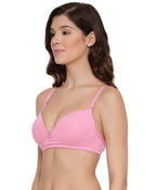 Lyra Womens Cotton Rich Soft Padded Non Wired Solid Medium Coverage Bra