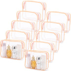 Tbestmax 10 Pack Clear Cosmetic Bags Makeup Bags Portable Waterproof TSA Approved Travel Toiletry Bags Large Organizer