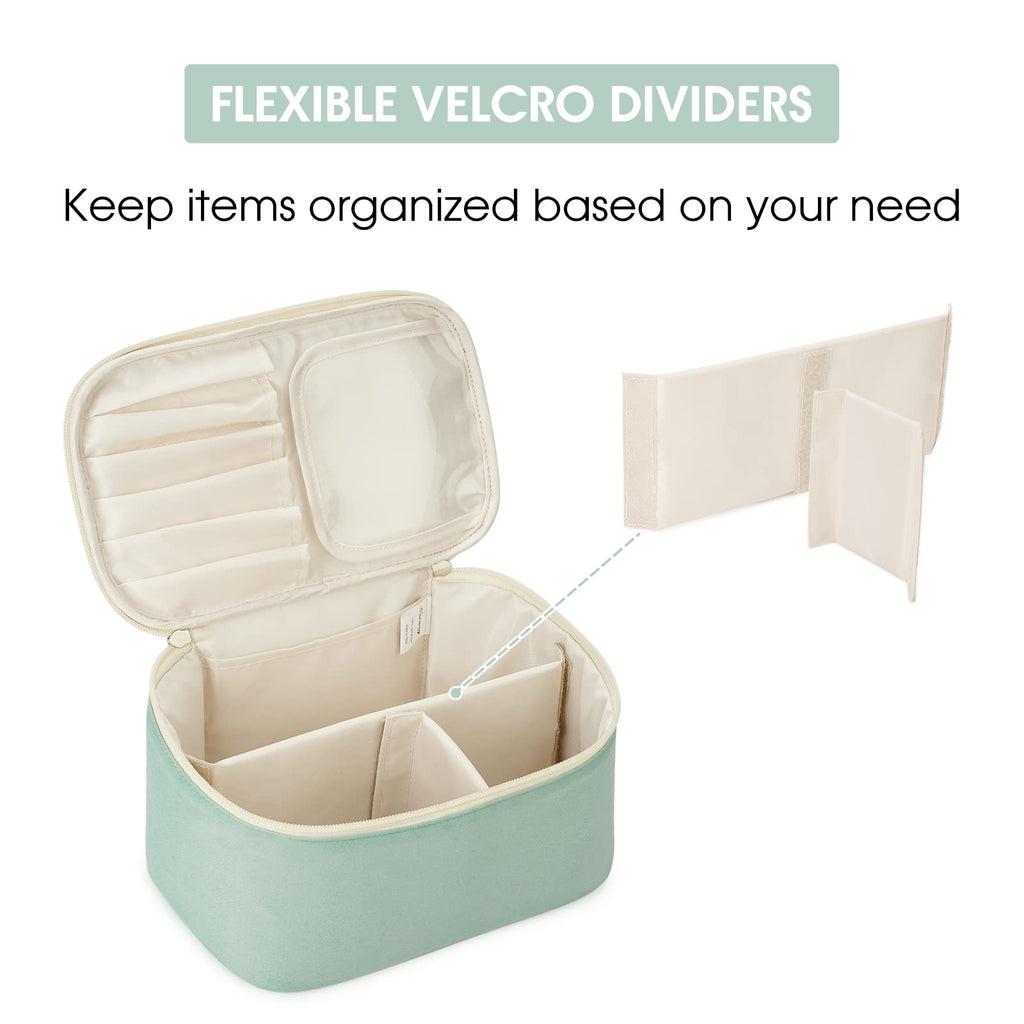 Narwey Travel Makeup Bag Large Cosmetic Bag Make up Case Organizer for Women