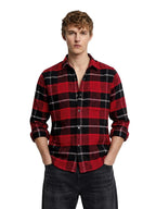 The Indian Garage Co Mens Regular Fit Checkered Cutaway Collar Full Sleeves Casual Overshirt Sweater
