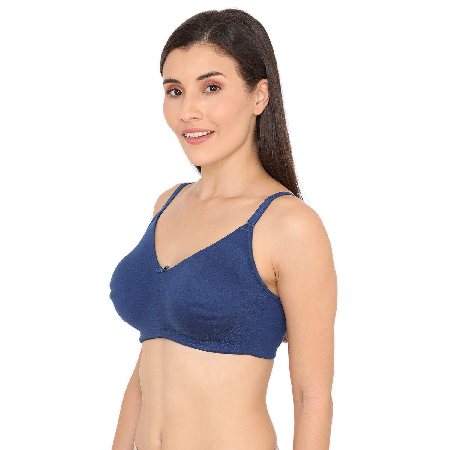 Zivame Womens Polyester Non-Padded Wire Free Seamless Bra Orange