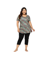 Aarika Womens Sports Wear Sea Green-Black Colour Check Print Nylon Plus Size Swim Suit-(XS-4XL)-(SW-W-P-SHM-C-1116-LIGHT-GREEN-4