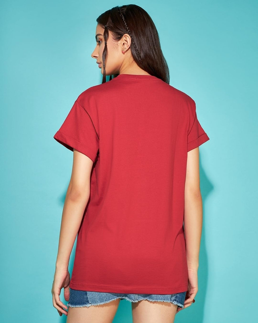 Bewakoof Womens Red Boyfriend T-Shirt