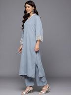 Varanga Women Thread Embroidered Organza Detailed Kurta Set  Elegant, Sophisticated, And Traditional Ethnic Wear