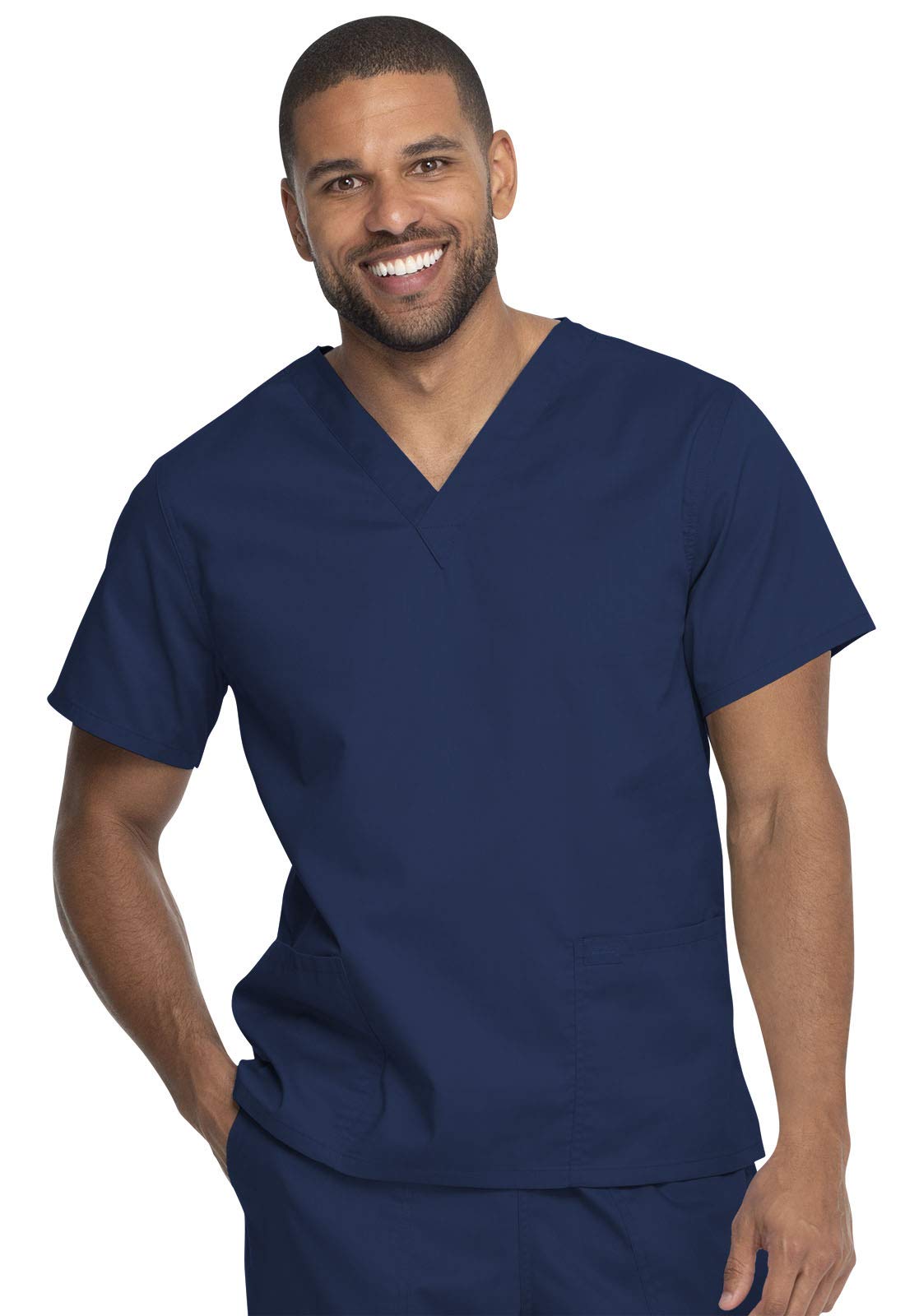 Dickies Genuine Industrial Strength Men & Women Scrubs Top V-Neck GD640, S, Navy