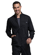 Cherokee Men warm up Scrub Jacket with Zip Front WW320, M, Black