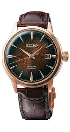 SEIKO SRPB46 Automatic Watch for Men - Presage Collection - Burgundy Patterned Dial with Gloss Finish, Date Calendar - 50M Water