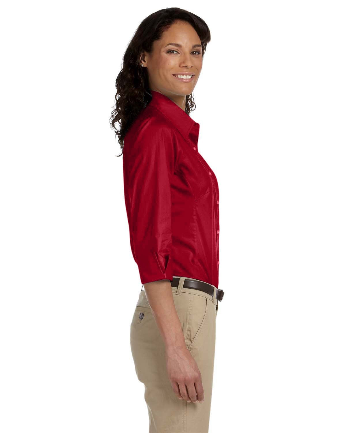 Ladies Perfect Fit34-Sleeve Stretch Poplin Blouse - LIME - S(D0102H7YEgP)