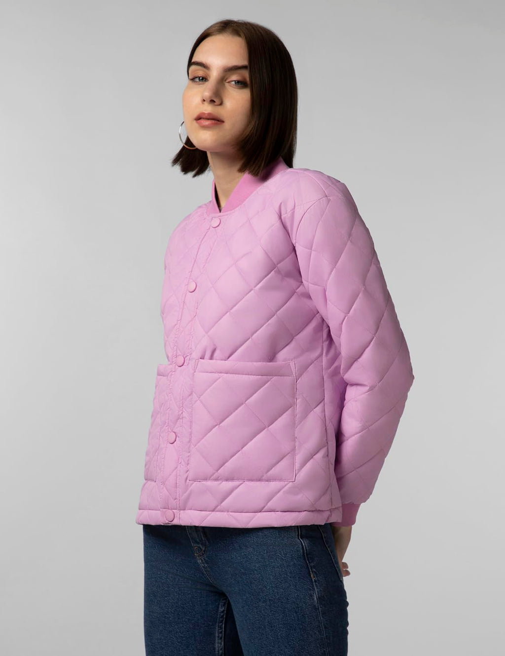 FYLTR Womens Winter Puffer Jacket with Patch Pockets - Stylish Boxy Fit | Full Sleeves | Extended Placket | Snap Button | Casua