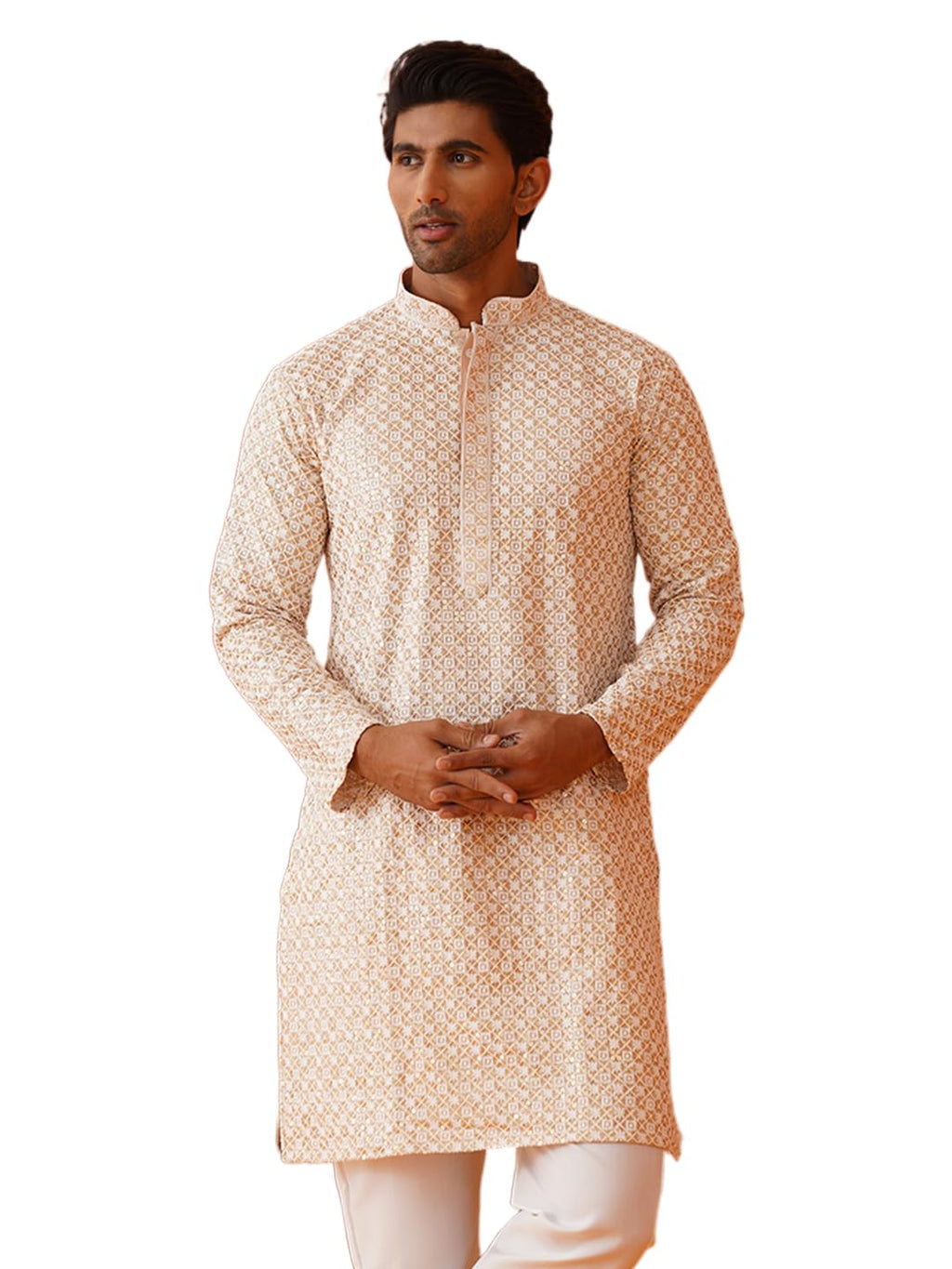 Jompers Mens Sequins & Embroidered Kurta Pyjama Set